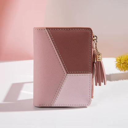 Women'S Leather Card Holder Foldable Portable Lady Coin Purses