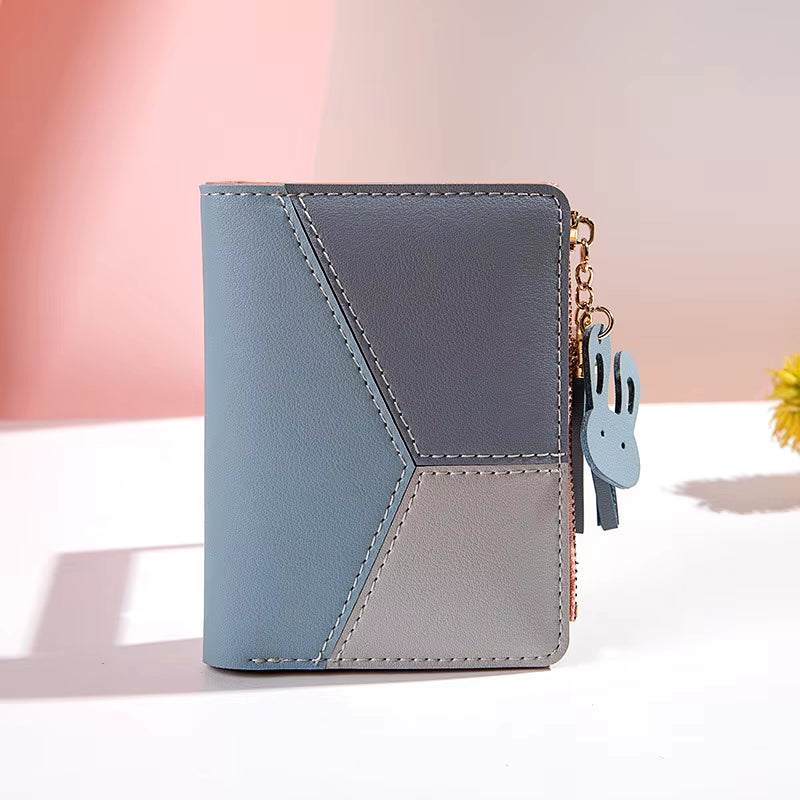 Women'S Leather Card Holder Foldable Portable Lady Coin Purses
