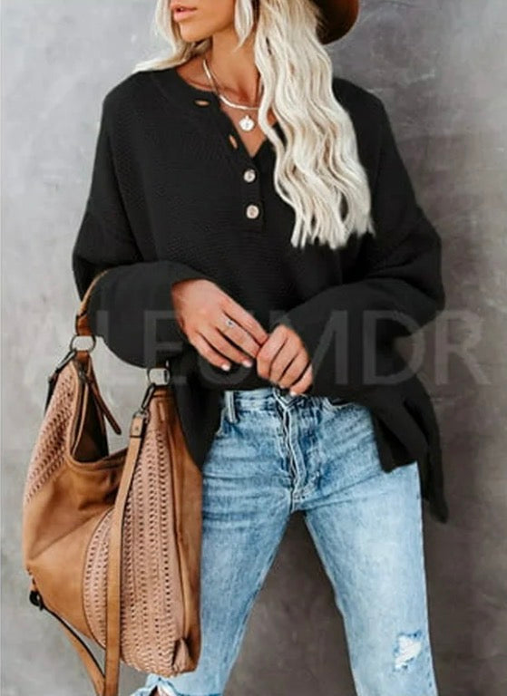 Women Solid Color Sweater