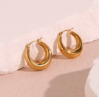 Gold Plated Hoop Earrings for Women - Tarnish Free