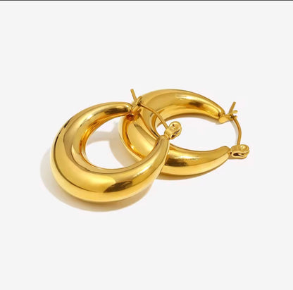 Gold Plated Hoop Earrings for Women - Tarnish Free